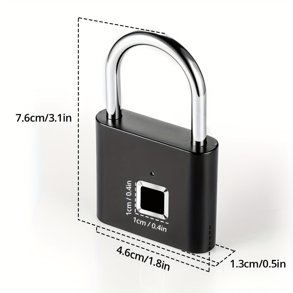 Advanced Type-C Rechargeable Lithium-Ion Battery Fingerprint Lock, Features Fingerprint Registration, Easy Unlocking, Durable Battery, Made of Zinc Alloy, Ideal for Luggage And Dormitory Doors