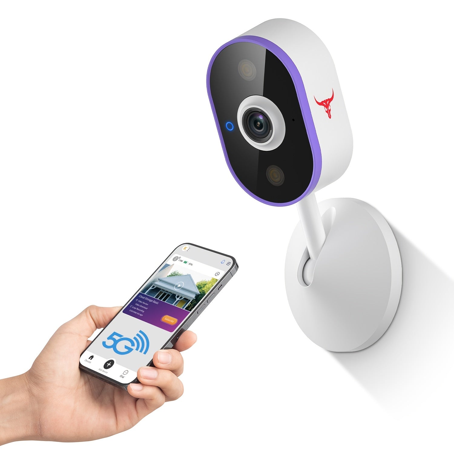 2K Wireless Camera, Multi-combination Smart Doorbell, 166° Wide-angle Video Surveillance, Two-way Voice Intercom, Cloud Storage, Support For Rechargeable Batteries, Equipped With AI Human Body Detection And 2.4G WiFi Connection, Clear Night Vision
