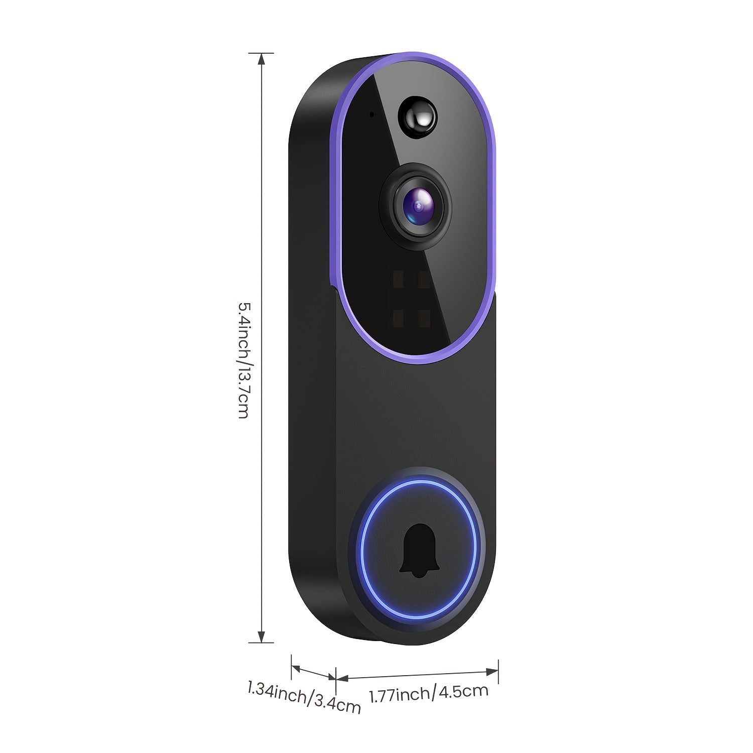 2K Wireless Camera, Multi-combination Smart Doorbell, 166° Wide-angle Video Surveillance, Two-way Voice Intercom, Cloud Storage, Support For Rechargeable Batteries, Equipped With AI Human Body Detection And 2.4G WiFi Connection, Clear Night Vision