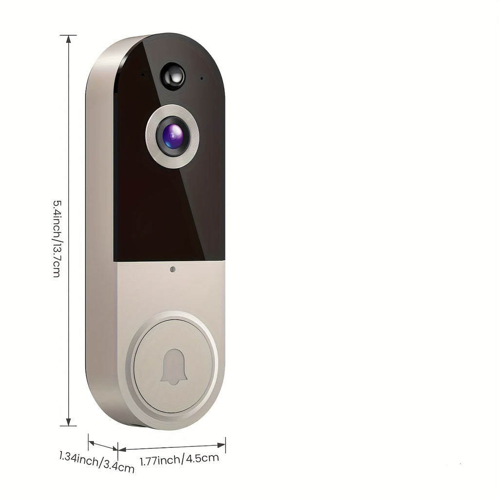 2K Wireless Camera, Multi-combination Smart Doorbell, 166° Wide-angle Video Surveillance, Two-way Voice Intercom, Cloud Storage, Support For Rechargeable Batteries, Equipped With AI Human Body Detection And 2.4G WiFi Connection, Clear Night Vision