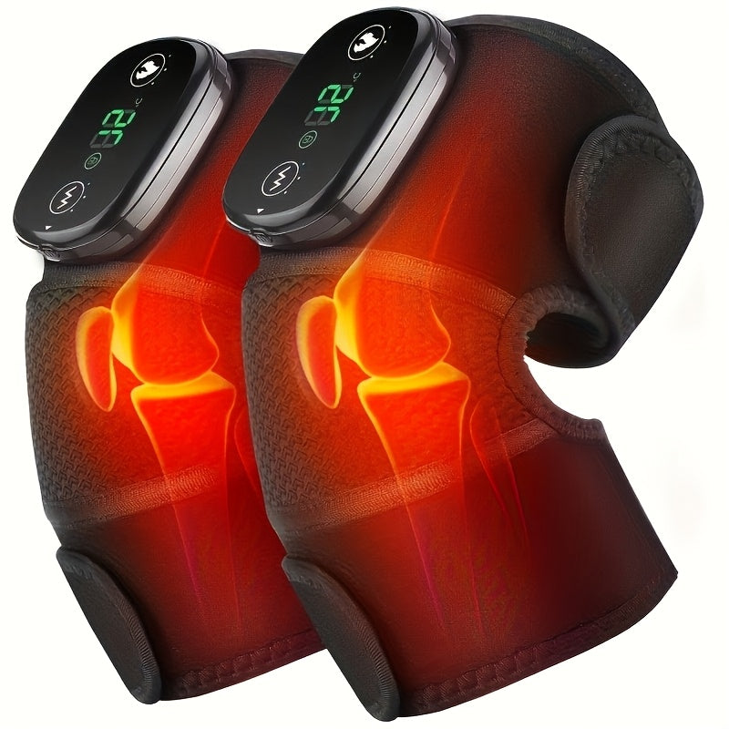 USB Rechargeable Heated Knee Massager Gray