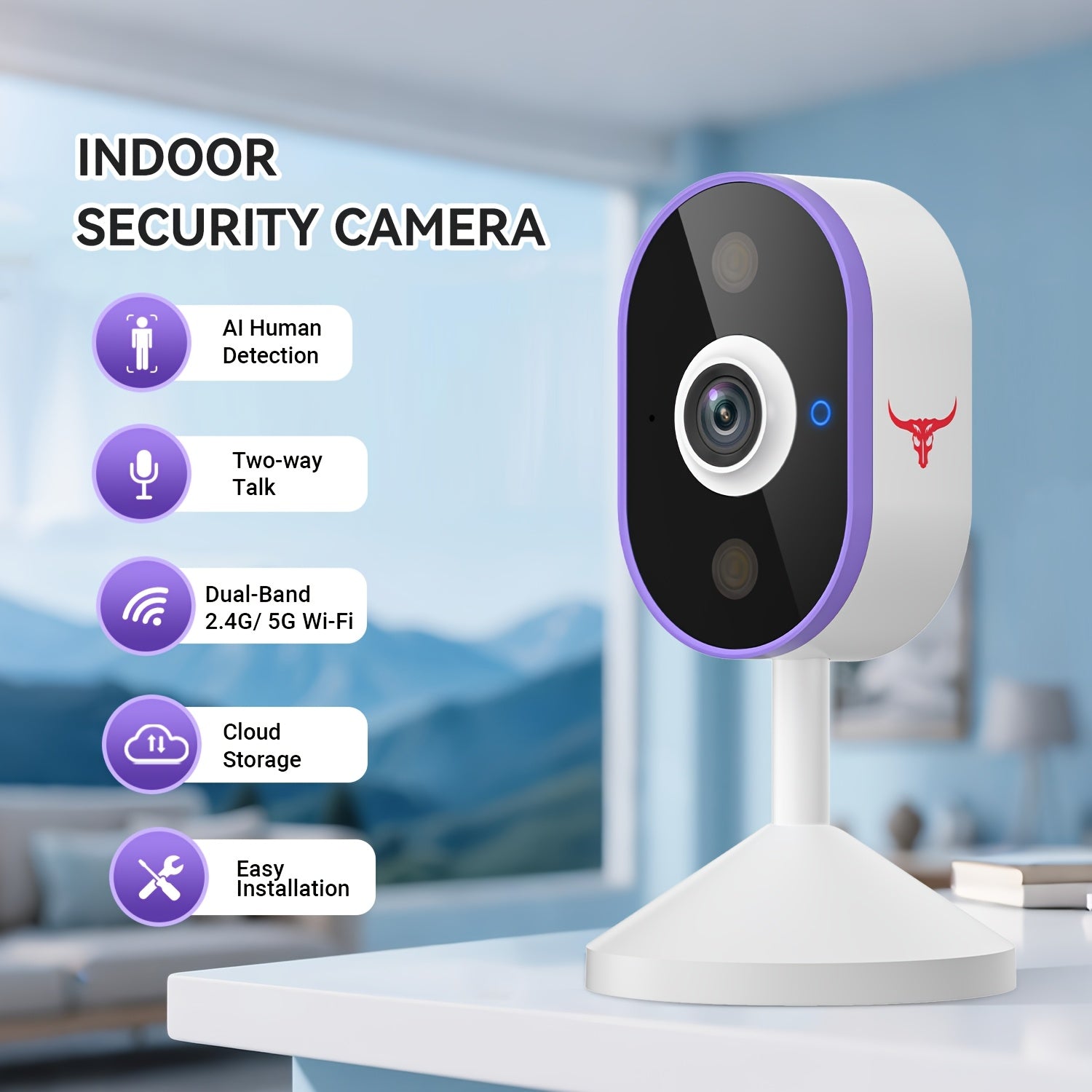 2K Wireless Camera, Multi-combination Smart Doorbell, 166° Wide-angle Video Surveillance, Two-way Voice Intercom, Cloud Storage, Support For Rechargeable Batteries, Equipped With AI Human Body Detection And 2.4G WiFi Connection, Clear Night Vision