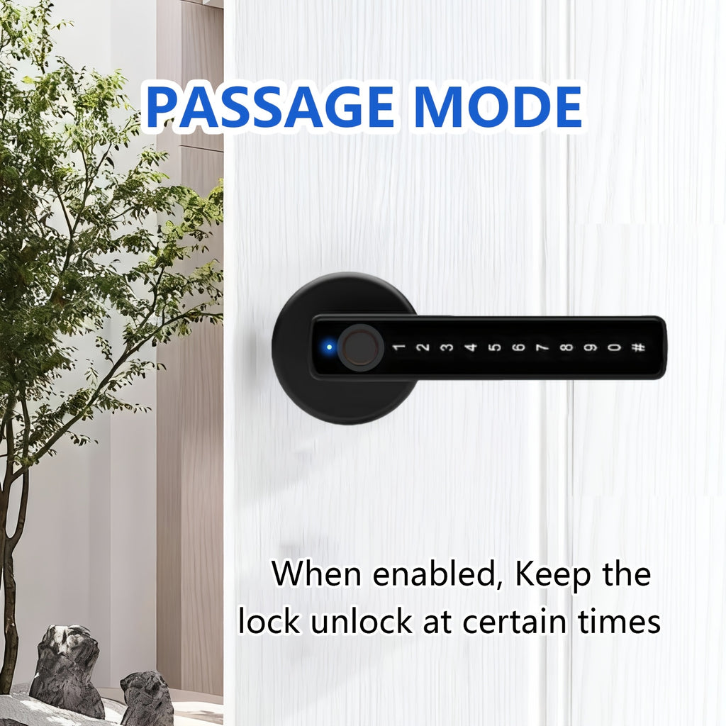 Smart Fingerprint Door Lock Knob, Keyless Entry Door Lock with Handle, IC Cards/Codes/Keys/Fingerprints Biometric Electronic Keyless Entry Lock for Bedroom Home Hotel Office