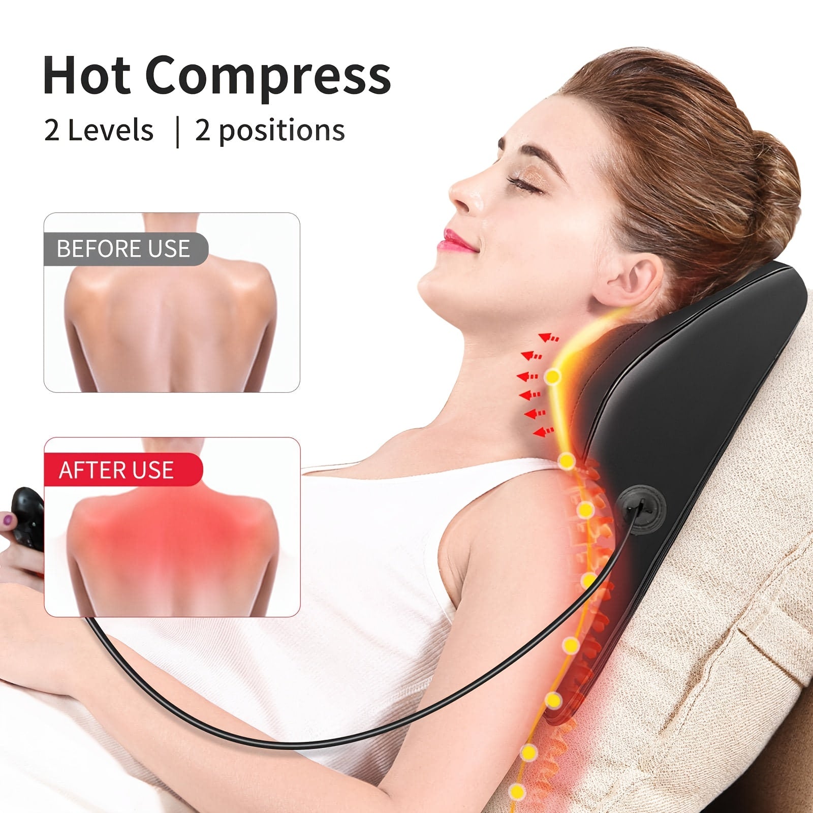Heated Neck & Shoulder Massager – Kneading & Rolling