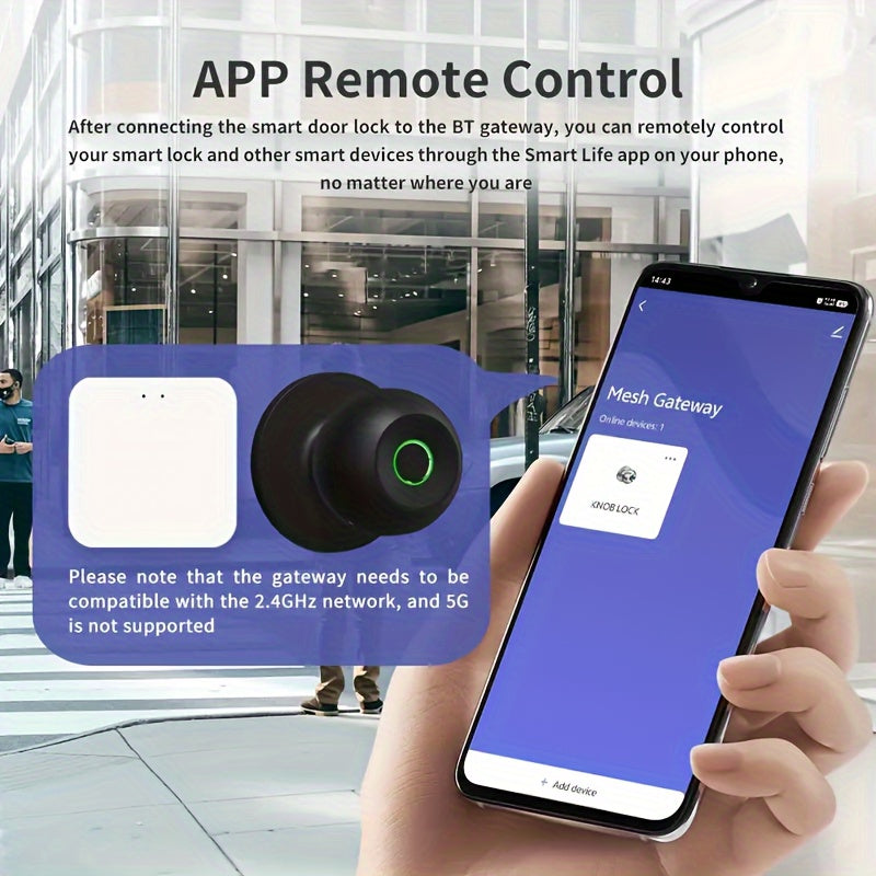 Fingerprint Door Lock, Smart Fingerprint Door Knob with Lock, Biometric Door Lock with App Control And Key, Keyless Thumbprint Entry Door Lock for Bedroom, Front Door, Home, Apartment Office-Os10Yb